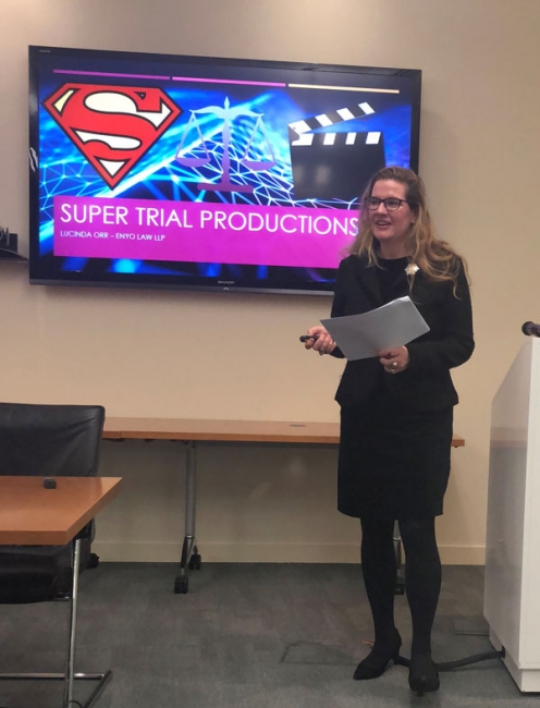 Lucinda Orr presenting Super Trial Productions seminar
