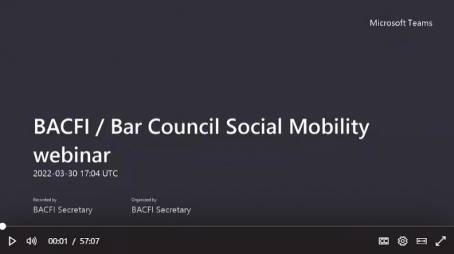BACFI /Bar Council Social Mobility Webinar