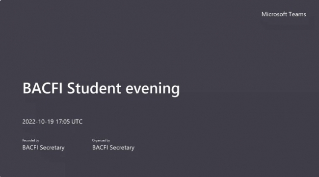 BACFI Student Evening 2022