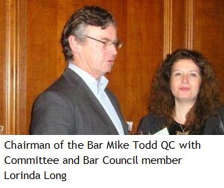 Chairman of the Bar Mike Todd QC with Committee and Bar Council member Lorinda Long