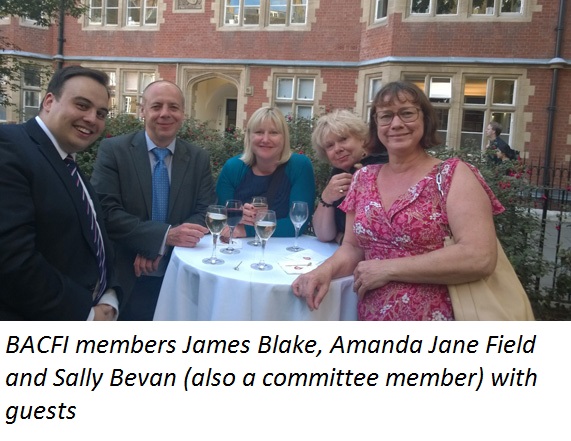 BACFI members James Blake, Amanda Jane Field and Sally Bevan (also a committee member) with guests