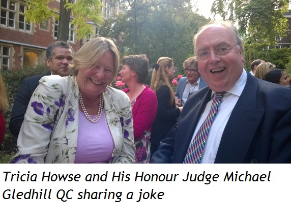 Tricia Howse and His Honour Judge Michael Gledhill QC sharing a joke