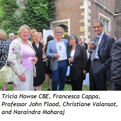 Tricia Howse CBE, Francesca Cappa, Professor John Flood, Christiane Valansot, and Naraindra Maharaj