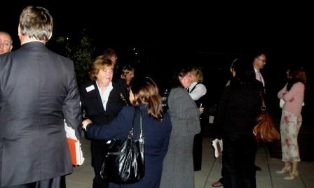 BACFI and BEC members enjoying the fine views over London from Brick Court's roof terrace