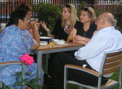 Master Ros Wright, CB, QC and hubby David chatting to sponsors Marian Lloyd Jones and Lucy Boyd.
